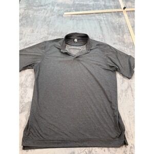 FootJoy FJ Men's Golf Polo Shirt Size Large L Charcoal Gray Performance Stretch